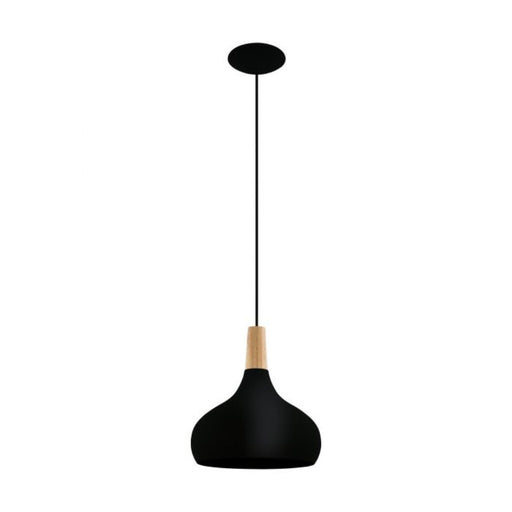 Buy Pendant Lights Australia Sabinar 1 Light Pendant Medium Black Steel - 203192N