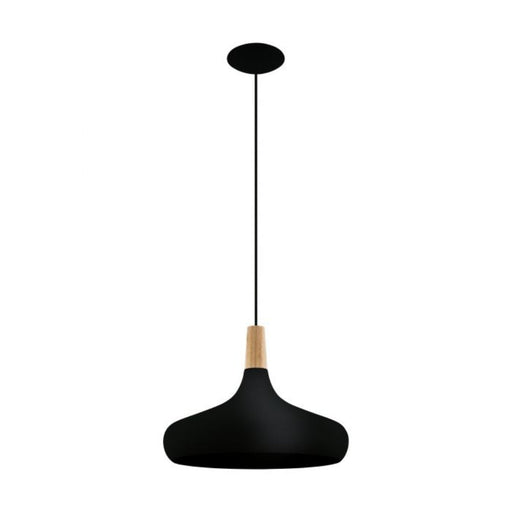 Buy Pendant Lights Australia Sabinar 1 Light Pendant Large Black Steel - 203193N