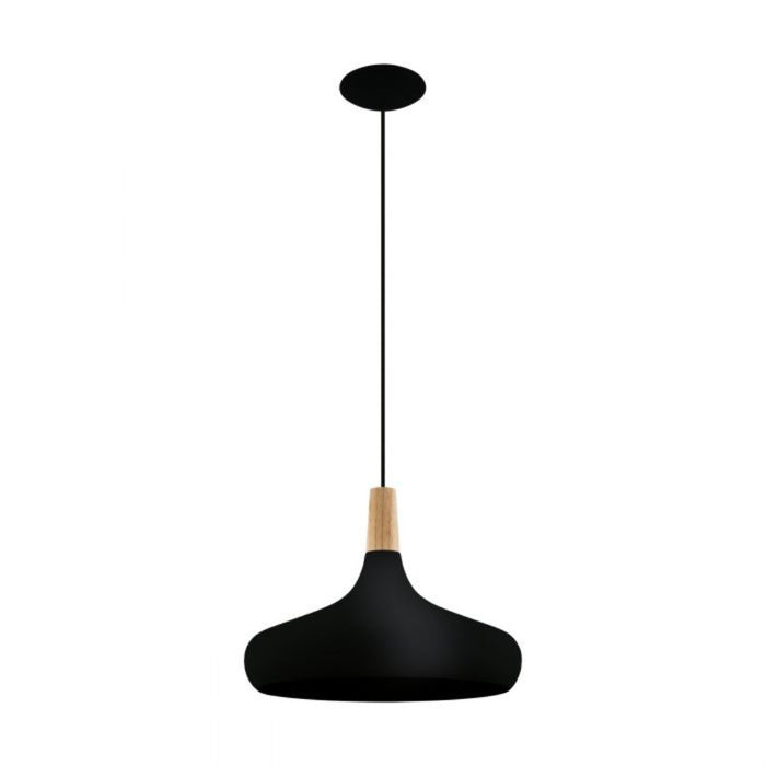 Buy Pendant Lights Australia Sabinar 1 Light Pendant Large Black Steel - 203193N