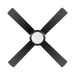 Buy AC Ceiling Fans Australia Bondi 52" LED 20W AC ABS Ceiling Fan Black - 203627