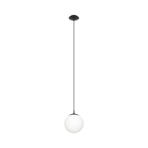 Buy Pendant Lights Australia Rondo 1 Light Small Pendant Black / Opal Matt - 205008