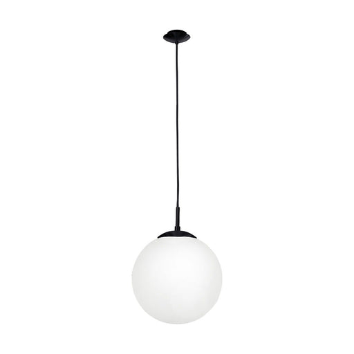 Buy Pendant Lights Australia Rondo 1 Light Medium Pendant Black / Opal Matt - 205009