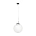 Buy Pendant Lights Australia Rondo 1 Light Medium Pendant Black / Opal Matt - 205009