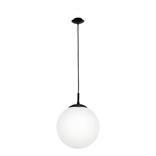 Buy Pendant Lights Australia Rondo 1 Light Large Pendant Black / Opal Matt - 205011