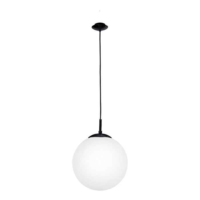 Buy Pendant Lights Australia Rondo 1 Light Large Pendant Black / Opal Matt - 205011