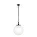 Buy Pendant Lights Australia Rondo 1 Light Large Pendant Black / Opal Matt - 205011