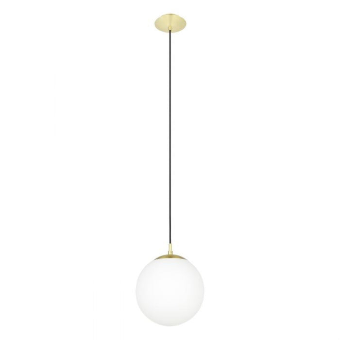Buy Pendant Lights Australia Rondo 1 Light Medium Pendant Matt Brass / Opal Matt - 205013