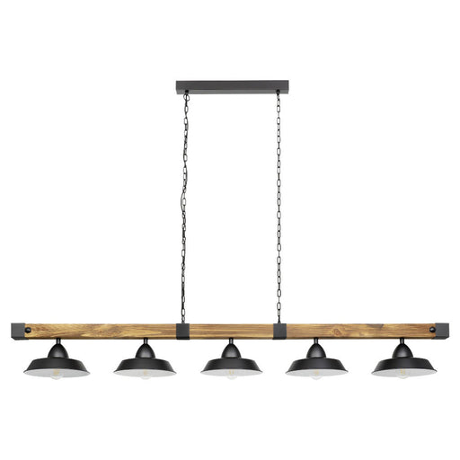 Buy Island Pendant Lights Australia Oldbury 5 Light Pendant Black Steel - 205036