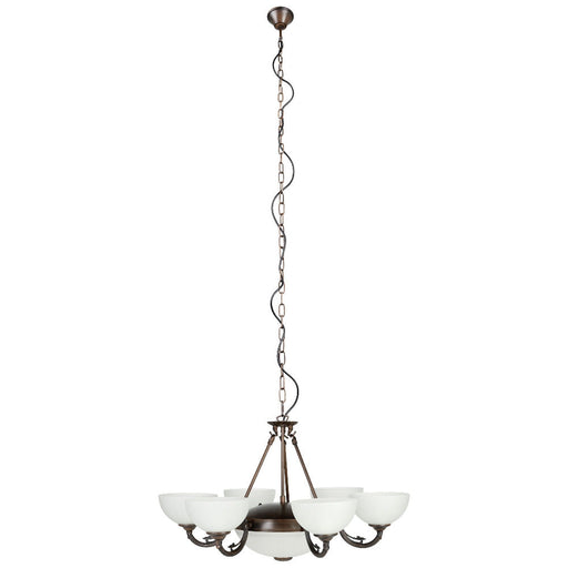 Buy Pendant Lights Australia Savoy 8 Light Pendant Oil Rubbed Bronze / White - 205121