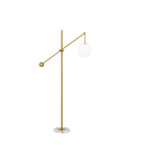 Buy Floor Lamps Australia Kemi Floor Lamp White Marble Gold Iron Opal Matt Glass - KEMI FL-GDOP