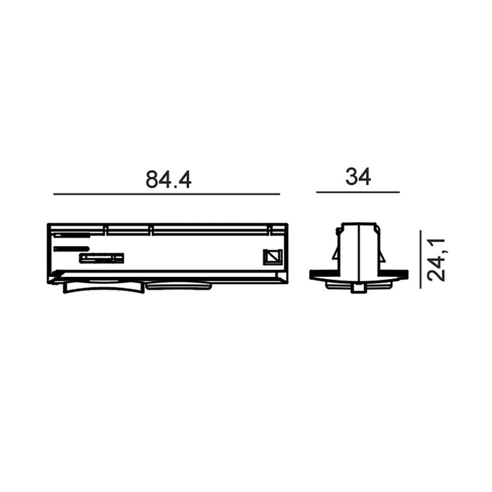 Buy Single Circuit Tracks & Accessories Australia Single Circuit Tracks & Accessorie 3 Wire L84.4mm Black Aluminium - TRK1BLADAP1