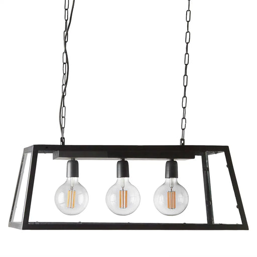 Buy Island Pendant Lights Australia Solane Island Pendant 3 Lights Black Iron / Glass - ELHK2121