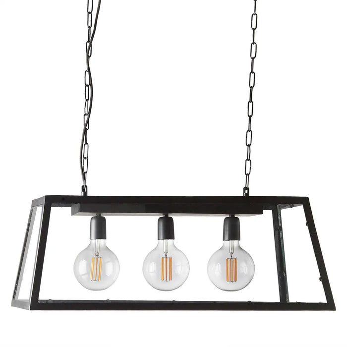 Buy Island Pendant Lights Australia Solane Island Pendant 3 Lights Black Iron / Glass - ELHK2121