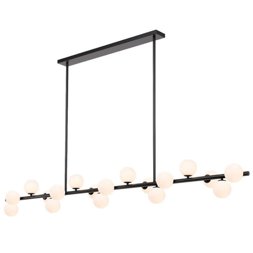 Buy Island Pendant Lights Australia Moran Island Pendant 18 Lights Black Metal / Opal Matt Glass - MORAN PE18-BKOP