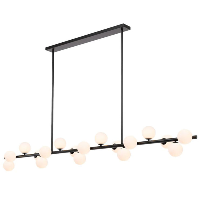 Buy Island Pendant Lights Australia Moran Island Pendant 18 Lights Black Metal / Opal Matt Glass - MORAN PE18-BKOP