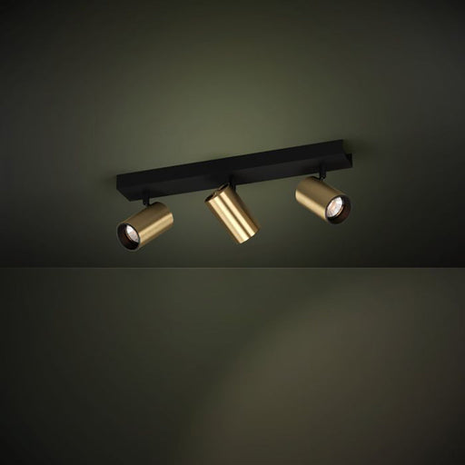 Buy Spotlights Australia Cumaribo Spot 3 lights Black / Brass Steel - 390084N