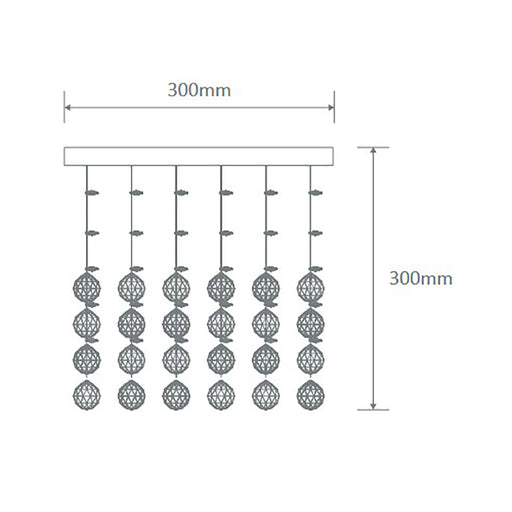 Buy Ceiling Crystals Australia Starlight Ceiling Crystal 4 Lights CTC W300mm Chrome 5000K - 35031