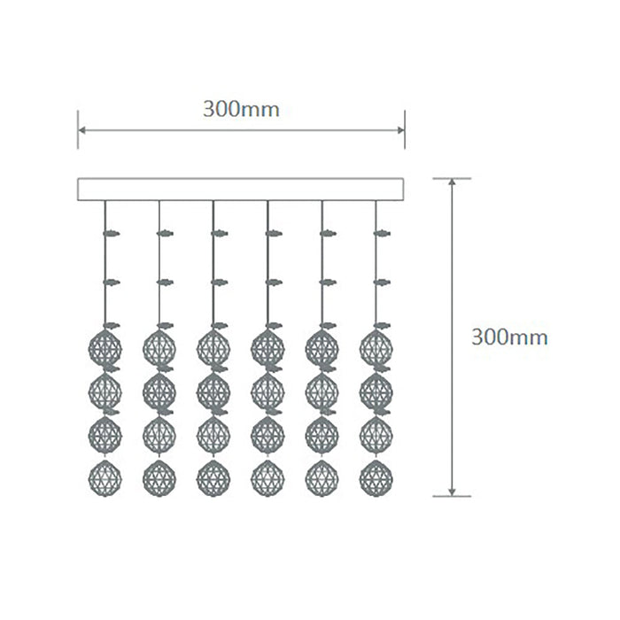 Buy Ceiling Crystals Australia Starlight Ceiling Crystal 4 Lights CTC W300mm Chrome 5000K - 35031