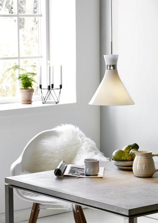 Buy Pendant Lights Australia Trumpet 1 Light Pendant Chrome, Opal - 84903001