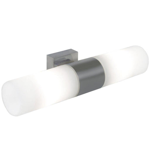 Buy Bathroom Vanity Lights Australia Tangens 2 Light Bath Brushed Steel, Opal - 17141032