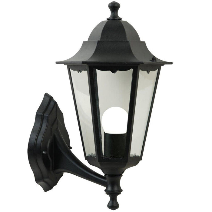 Buy Exterior Wall Lights Australia Cardiff 1 Light Up Wall Light Black, Clear - 74371003