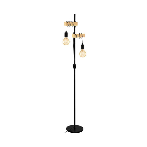 Buy Floor Lamps Australia Townshend 2 Light Floor Lamp Black & Brown - 32919N