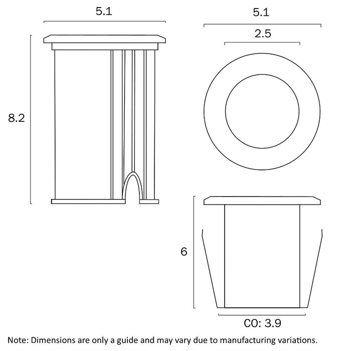 Buy Inground Lights Australia Luc LED Inground Light 3W Aluminium Metal 3000K - LUC.G3-AL83-826