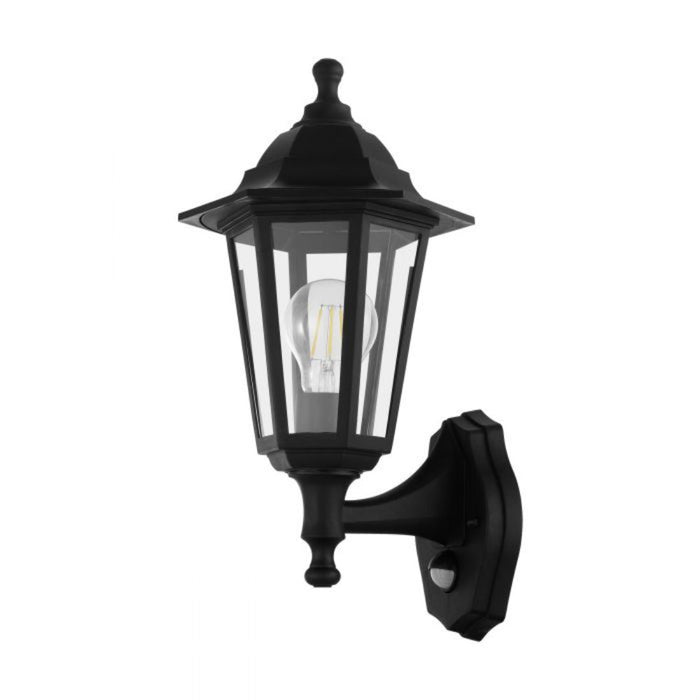 Buy Security Wall Lights Australia Duanera Wall Lantern Black With Sensor - 33777N