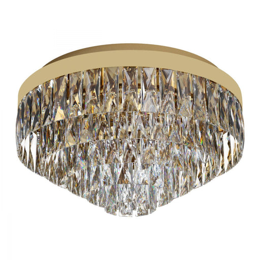 Buy Flush Mount Lights Australia Valparaiso 8 Light Ceiling Gold Coloured & Crystal 480mm - 39457