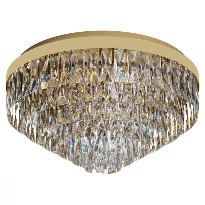 Buy Flush Mount Lights Australia Valparaiso 11 Light Ceiling Gold Coloured & Crystal 580mm - 39458