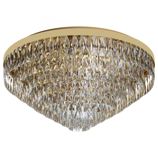 Buy Flush Mount Lights Australia Valparaiso 16 Light Ceiling Gold Coloured & Crystal 780mm - 39459