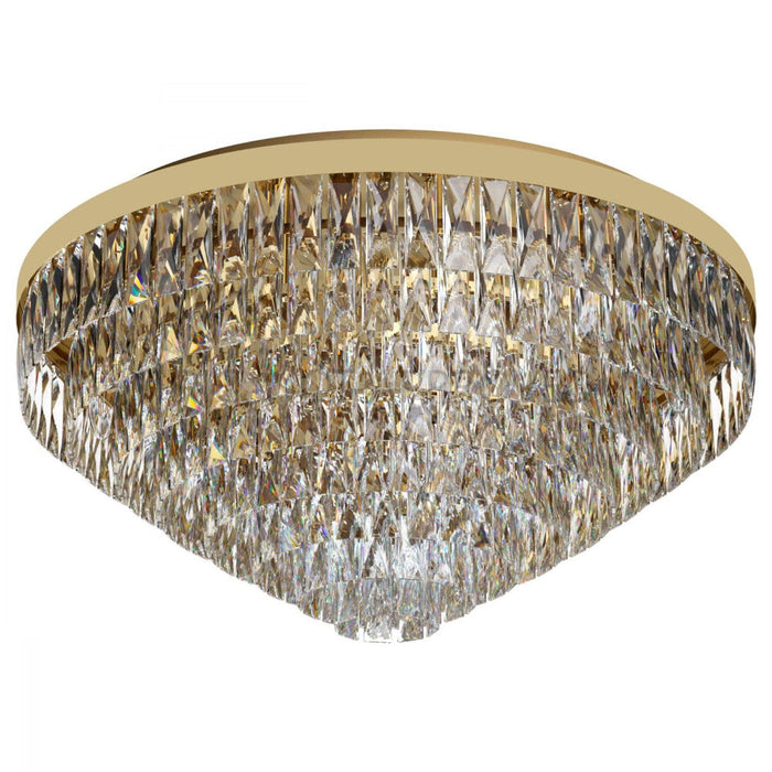 Buy Flush Mount Lights Australia Valparaiso 16 Light Ceiling Gold Coloured & Crystal 780mm - 39459