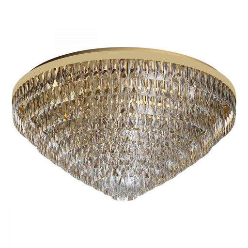Buy Flush Mount Lights Australia Valparaiso 25 Light Ceiling Gold Coloured & Crystal 980mm - 39461