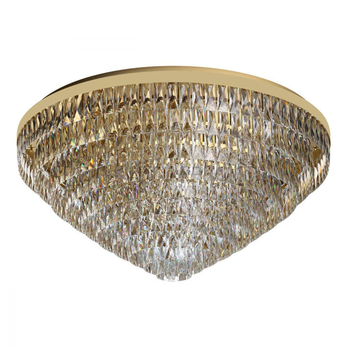 Buy Flush Mount Lights Australia Valparaiso 25 Light Ceiling Gold Coloured & Crystal 980mm - 39461