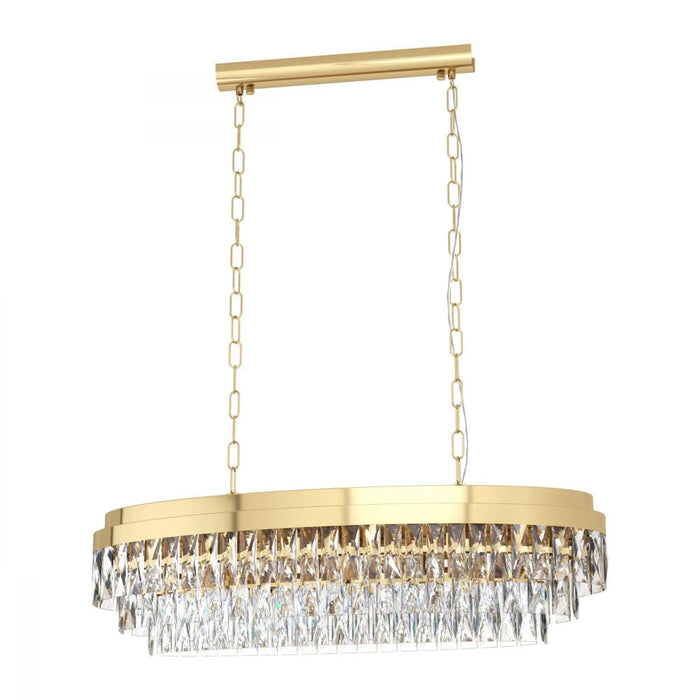 Buy Pendant Lights Australia Valparaiso 10 Light Pendant Gold Coloured & Crystal - 39462