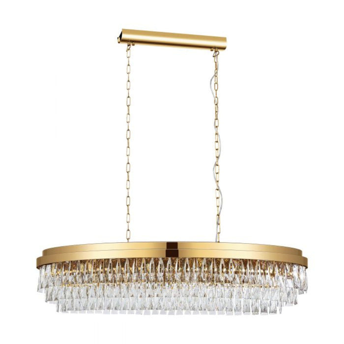 Buy Pendant Lights Australia Valparaiso 13 Light Pendant Gold Coloured & Crystal - 39463