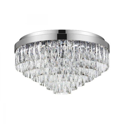 Buy Flush Mount Lights Australia Valparaiso 11 Light Ceiling Chrome & Crystal 580mm - 39491