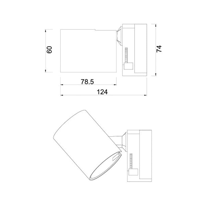 Buy Single Circuit Track Heads Australia 3 Wire 1 Single Circuit Track Head White Aluminium - TRKW1G002