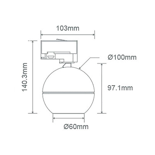 Buy Three Circuit Track Heads Australia Moon Three Circuit Track Head Spot White 3CCT - 22801