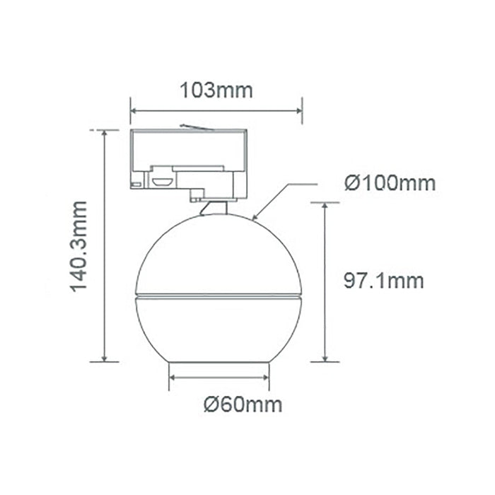 Buy Three Circuit Track Heads Australia Moon Three Circuit Track Head Spot White 3CCT - 22801