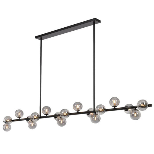Buy Island Pendant Lights Australia Moran Island Pendant 18 Lights Black Metal / Smoke Glass - MORAN PE18-BKSM