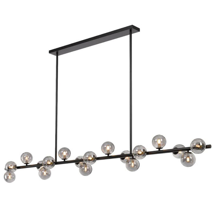 Buy Island Pendant Lights Australia Moran Island Pendant 18 Lights Black Metal / Smoke Glass - MORAN PE18-BKSM