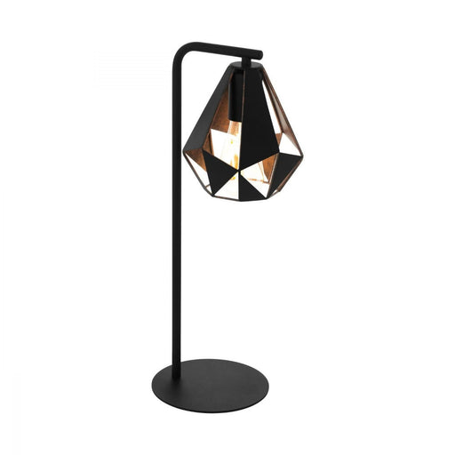 Buy Table Lamps Australia Carlton 1 Light Table Lamp Black & Copper 220mm - 43058N