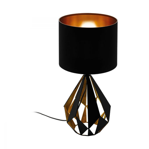 Buy Table Lamps Australia Carlton 1 Light Table Lamp Black & Copper 250mm - 43077N