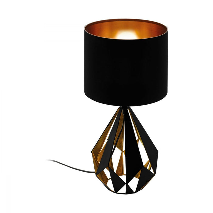 Buy Table Lamps Australia Carlton 1 Light Table Lamp Black & Copper 250mm - 43077N