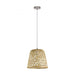 Buy Pendant Lights Australia Kirkcolm 1 Light Pendant Satin Nickel & Natural 300mm - 43113N