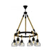 Buy Pendant Lights Australia Rampside 6 Light Pendant Black & Amber 760mm - 43194