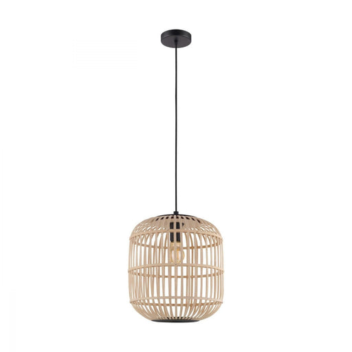 Buy Pendant Lights Australia Bordesley 1 Light Pendant Black & Natural 350mm - 43216N