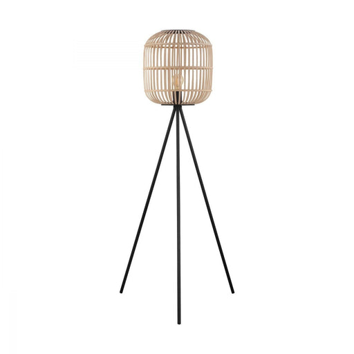 Buy Floor Lamps Australia Bordesley 1 Light Floor Black & Natural - 43219N