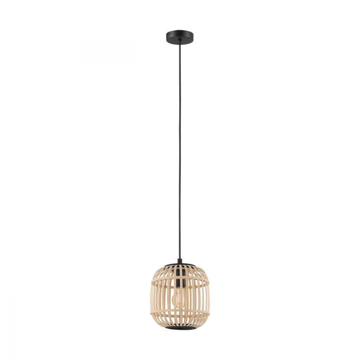 Buy Pendant Lights Australia Bordesley 1 Light Pendant Black & Natural 210mm - 43231N